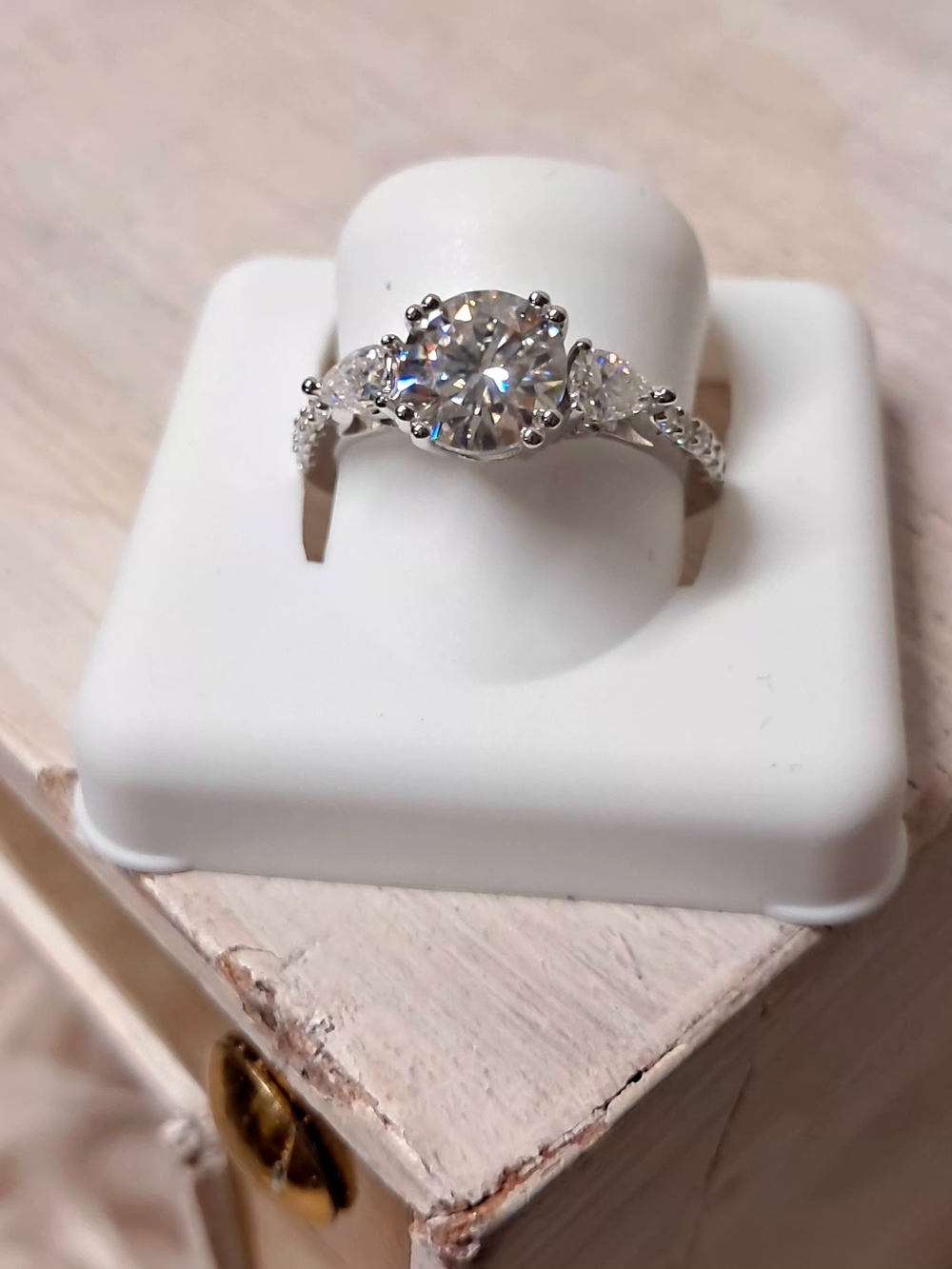 925 Silver And 1.25 Carat Moissanite Engagement/Promise Ring Size 5.5